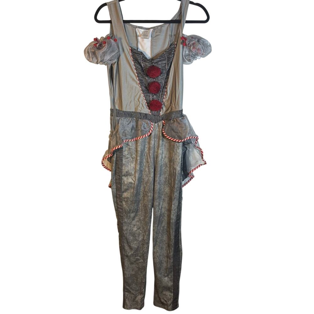 Spirit Halloween Deluxe Pennywise Costume Jumpsuit Wig Balloon Size M 8-10 READ